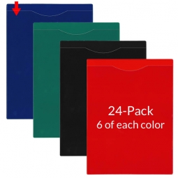 Plastic File Jackets - Open Short - Letter Size 24-Pack