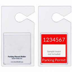 Pocket Hanger for Parking Passes & Permits-Holds 2 5/8x3 1/8"-Hard Plastic (All Weather Conditions)