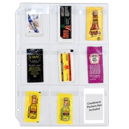 Clear Vinyl Collector's Binder Pages - Condiment Packets - Top Load with Flaps - Made in USA