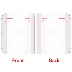 Open Face - Binder Page - Letter Size - Pockets on Long Sides - Front & Back