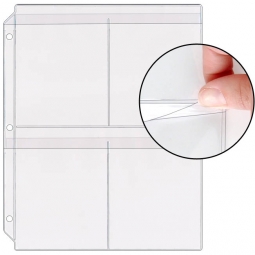 4-Pocket Clear Plastic Binder Page with Flaps
