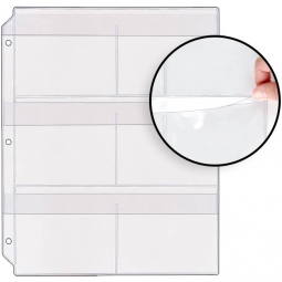 6-Pocket Clear Plastic Binder Page with Flaps