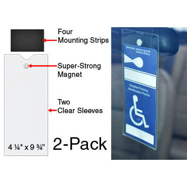 Magnetic+Holders+for+Parking+Placards+2-PACK+-+Easy+On+and+Easy+Off