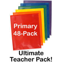 Ultimate Teacher Pack - 48 LX Folders - 8 each Primary Colors - SALE!