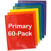60-pack LX Folders Assorted: 10 each Primary Colors - SALE!
