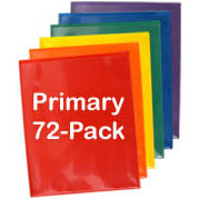 72-pack LX Folders Assorted: 12 each Primary Colors - SALE!