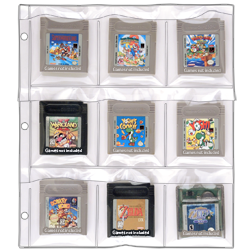 9-Pocket+Binder+Page+with+Flaps+for+GameBoy+Cartridges