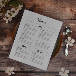 Heavy Duty Flex-Menu Vinyl Plastic Menu Pocket - 8 &frac12;" x 11" - Letter size - Made in USA