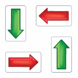 Magnetic Solid Arrows - Red and Green - 2" x 3 ½" - 50-Pack