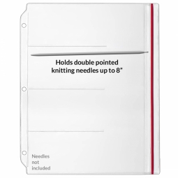 Zipper Binder Page for 8" Double Pointed Knitting Needles - Holds 4 Sets