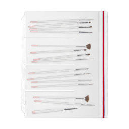 Zipper Binder Page for Nail Art Brushes / Tools - 4 Pockets