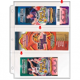 3-Pocket Event Ticket Page for 3-Ring Binders