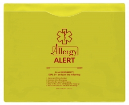 Allergy Medical Alert Info Pocket - Letter Size - Magnetic Back