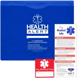 Vial of Life - Health Alert - 9" x 11" Medical Info Pocket - Magnetic Back W/ Medical Form & Sticker