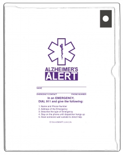 Vial of Life-Alzheimer's Alert-8.5" x 11" Magnetic Closure Pocket W/ Med. Form & Sticker–Mag. Back
