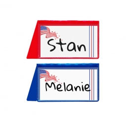 Plastic Placecard Nametag Holders - Patriotic Pack - 20 Pack - Red and Blue