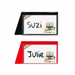 Plastic Placecard Nametag Holders - Kwanzaa Pack - 20 Pack - Black and Red