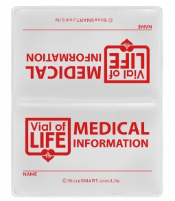 Folding Wallet Vial of Life Pro - Emergency Medical Information Holder for ID