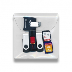 Peel & Stick - Polypropylene - Tech Accessory Pocket - Resealable Flap - 4 5/8" x 4 5/8"
