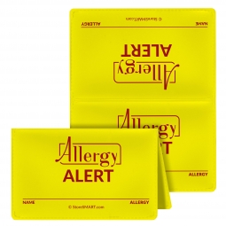 Folding Wallet Allergy Alert - Emergency Medical Information Holder for ID
