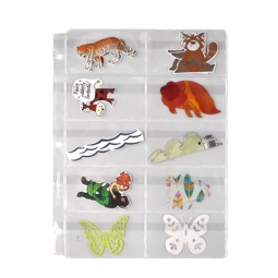 10-Pocket Clear Vinyl Binder Page with Flaps - Scrapbooking, Cardmaking, and Papercrafting