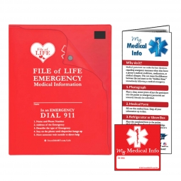 Vial of Life - 8.5" x 11" Magnetic Closure Pocket @ Medical Form & Sticker - Magnetic Back