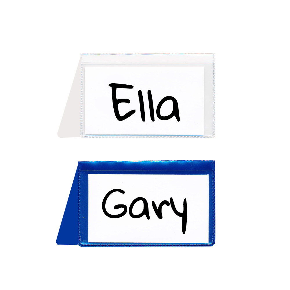 Plastic Placecard Nametag Holders - Girl's Birthday Party Pack - 20 Pack - Pink and Yellow