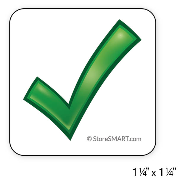 Green Checkmark Magnets - 1 1/4;" x 1 1/4"