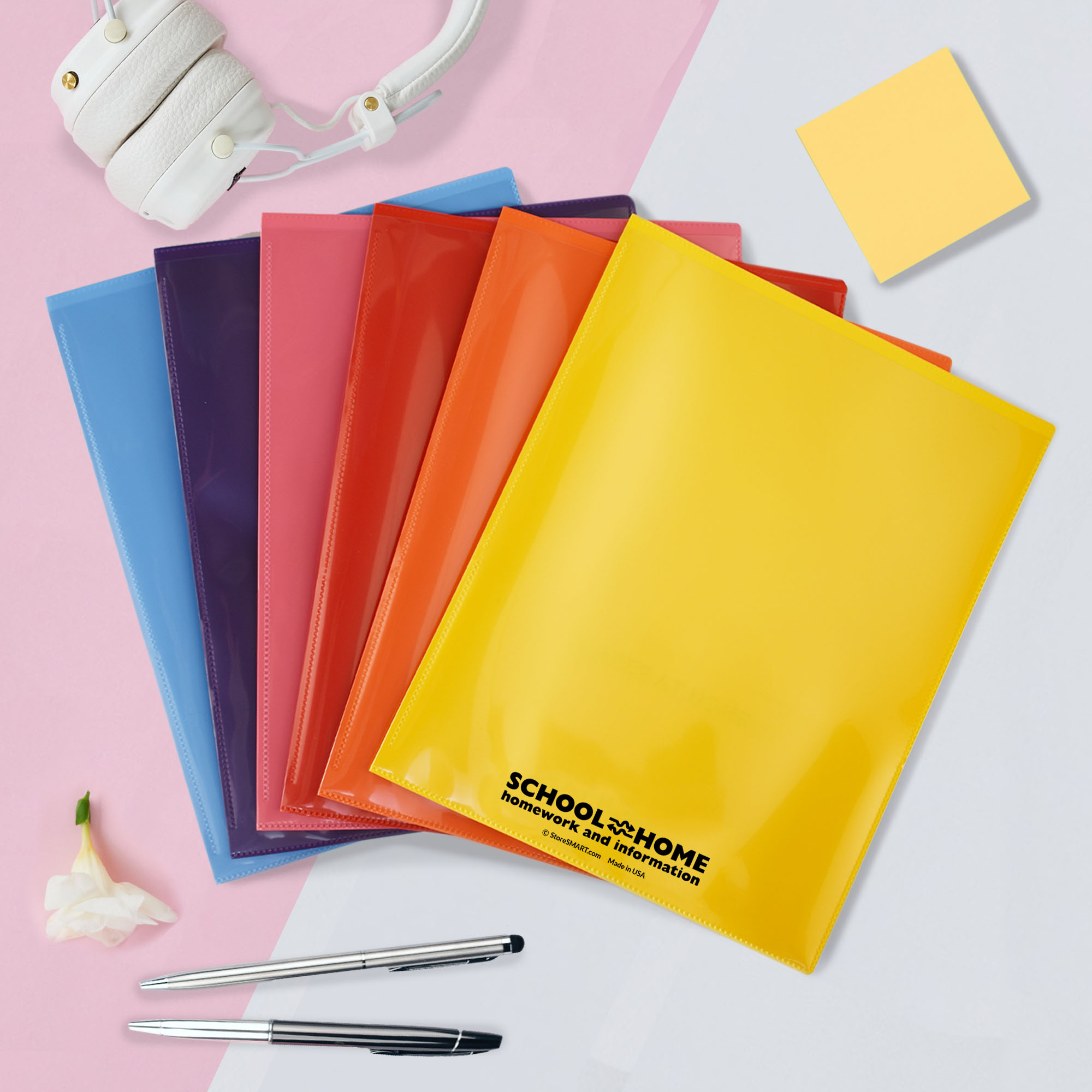 2-Pocket Folders - Durable, Archival Plastic - 6-Pack - Girl Power!