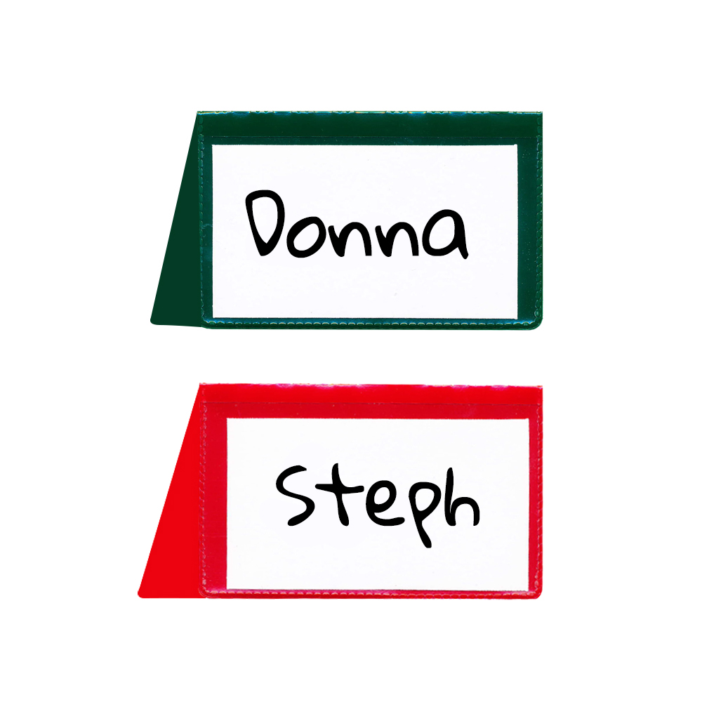 Plastic Placecard Nametag Holders - Christmas Pack - 20 Pack - Red and Green