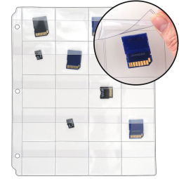 20-Pocket Binder Page with Flaps - For Memory Cards, Slides, Coins and More!