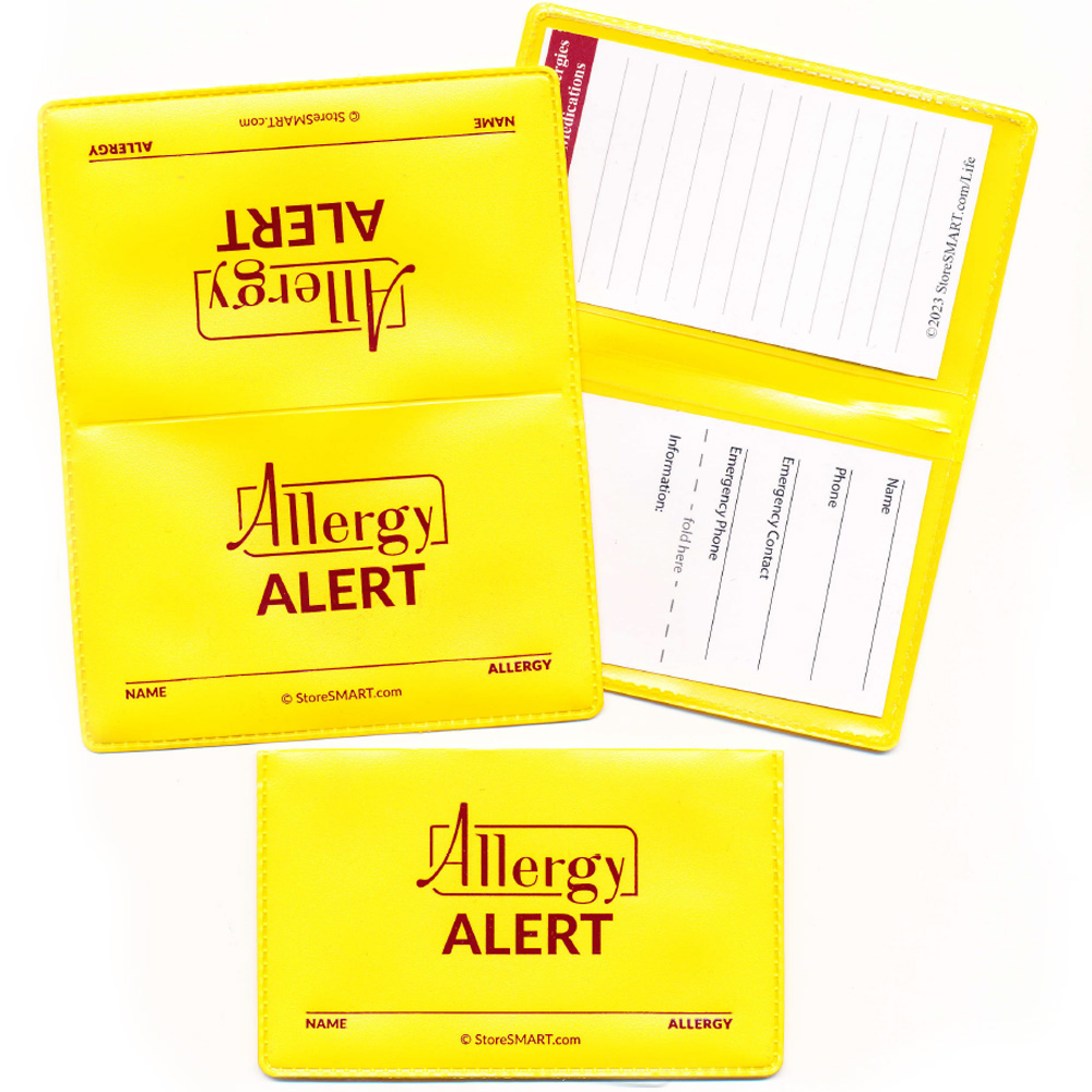 Vial Of Life - Allergy Alert - Business Card Size - 2 1/8" x 3 1/4" Folding Wallet for Medical Info