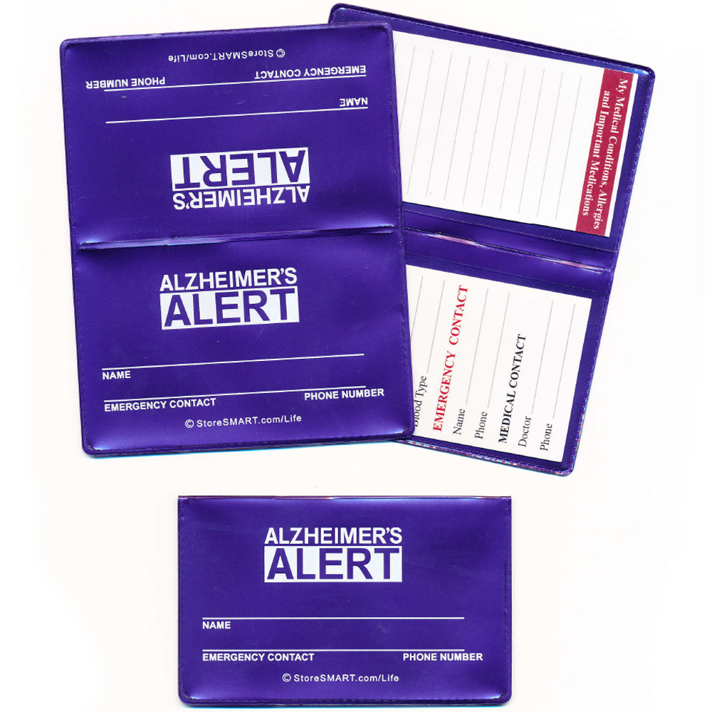 Vial Of Life - Alzheimer Alert - Business Card Size - 2 1/8" x 3 1/4" Wallet for Medical Info