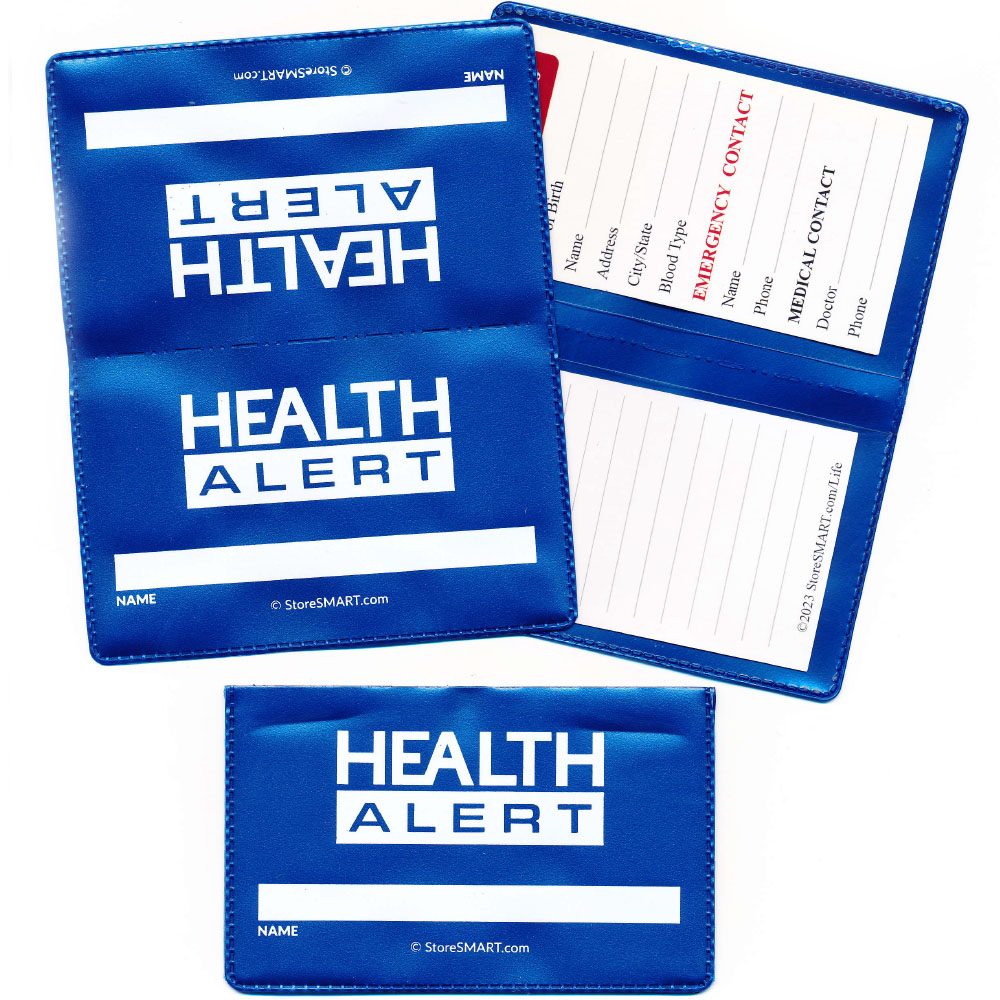 Vial Of Life - Health Alert - Business Card Size - 2 1/8" x 3 1/4" Folding Wallet for Medical Info