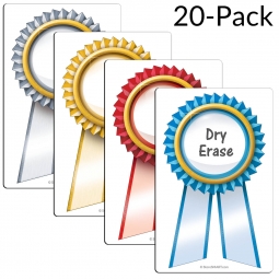3 &frac12;" x 5 &frac12;" Magnetic Award Ribbons - Variety 20-Pack