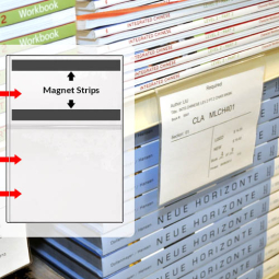 Bookshelf Card Holder - Magnetic - Open Left - Holds a 4 1/4" x 5" Card - Adheres to TOP of shelf
