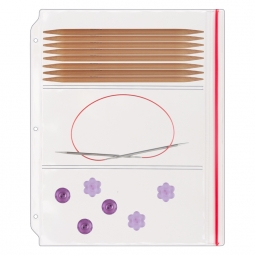 Multi-Pocket Zipper Binder Page for Crafting & Knitting Supplies - 3 Pocket