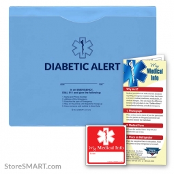 -Vial of Life- Diabetic Medical Alert Info Pocket - Letter Size - Magnetic Back
