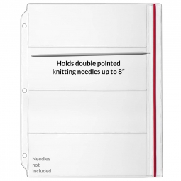 Zipper Binder Page for 8" Double Pointed Knitting Needles - Holds 4 Sets