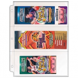 3-Pocket Event Ticket Page for 3-Ring Binders