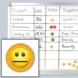 One-inch Yellow Neutral Face Magnets for Status Visualization