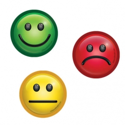Two-inch Smiley Face Magnets for Status Visualization - 15-Pack