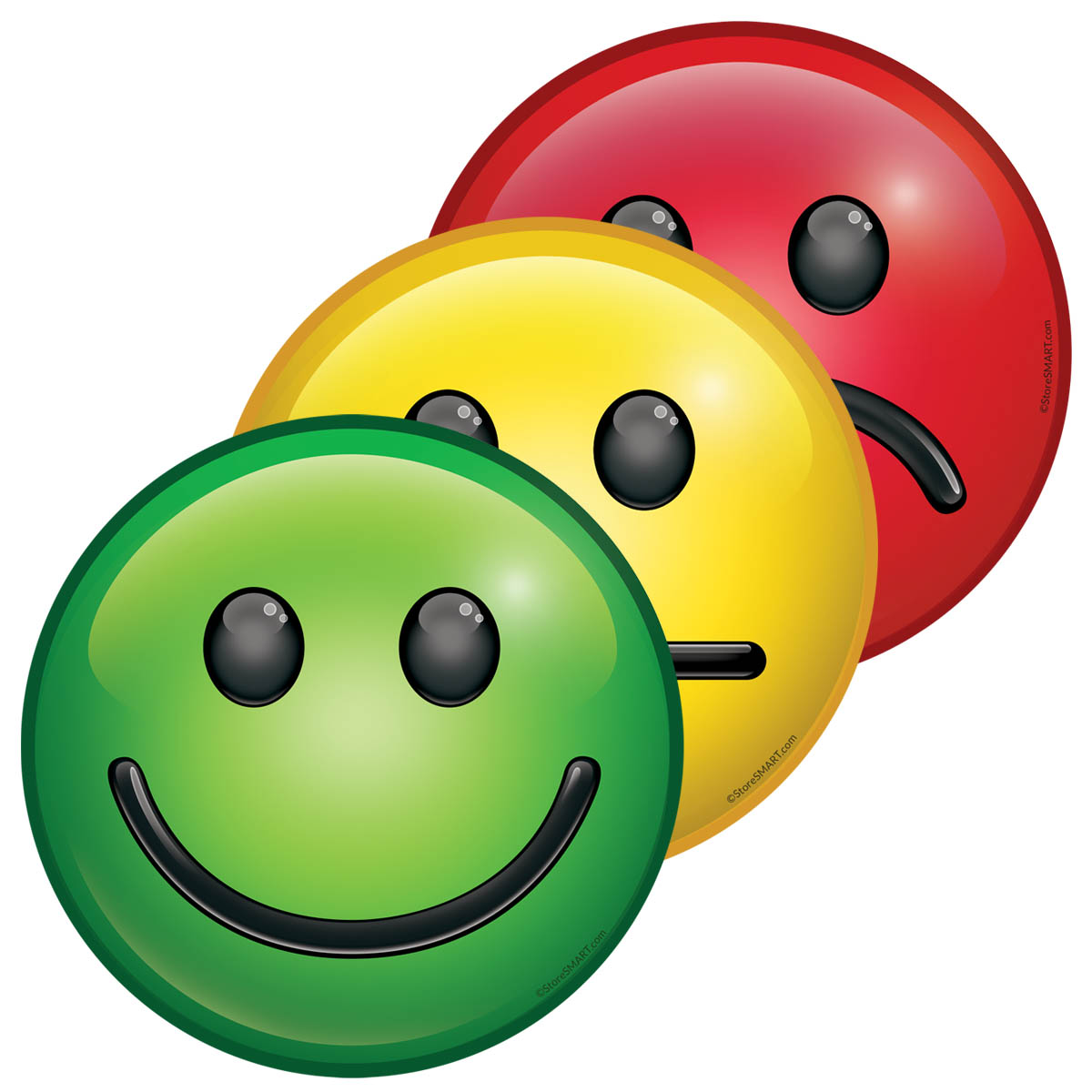 FACE1RG-20 StoreSMART 1" Mood Magnets for Status Visual  Red and Green  20Pk 