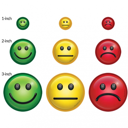 StoreSMART 3" Mood Magnets for Status Visualization-15Pk FACE3-VP-15 Smile emoji 