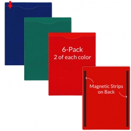 Plastic File Jackets Magnetic - Open Short - Letter Size 6-Pack