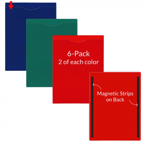 Magnetic FJ85SSTCM-10 Clear 10-Pack Open SHORT Side Plastic File Jackets StoreSMART 