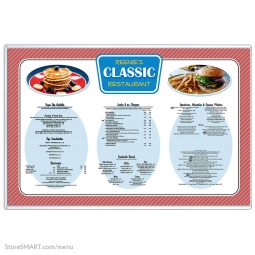 Rigid Plastic Menu Holders - Open Short - 11" x 17"