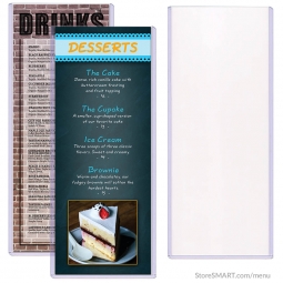 Rigid Plastic Menu Holders - 4 &frac14;" x 11"