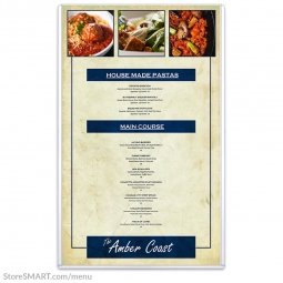 Rigid Plastic Menu Holders - Open Short - 8 &frac12;" x 14" - Legal size - Made in USA