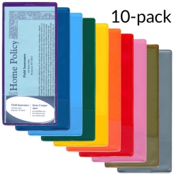 Brochure & Policy Holder with Business Card Pocket - Variety 10-Pack - 4" x 9"